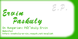 ervin paskuly business card